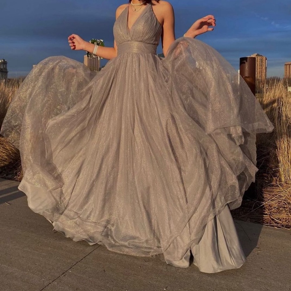 Grey Prom Dress - Picture 2 of 3